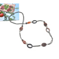 Classic long size resin beads and acrylic chain for girls and women stainless steel necklace wholesale